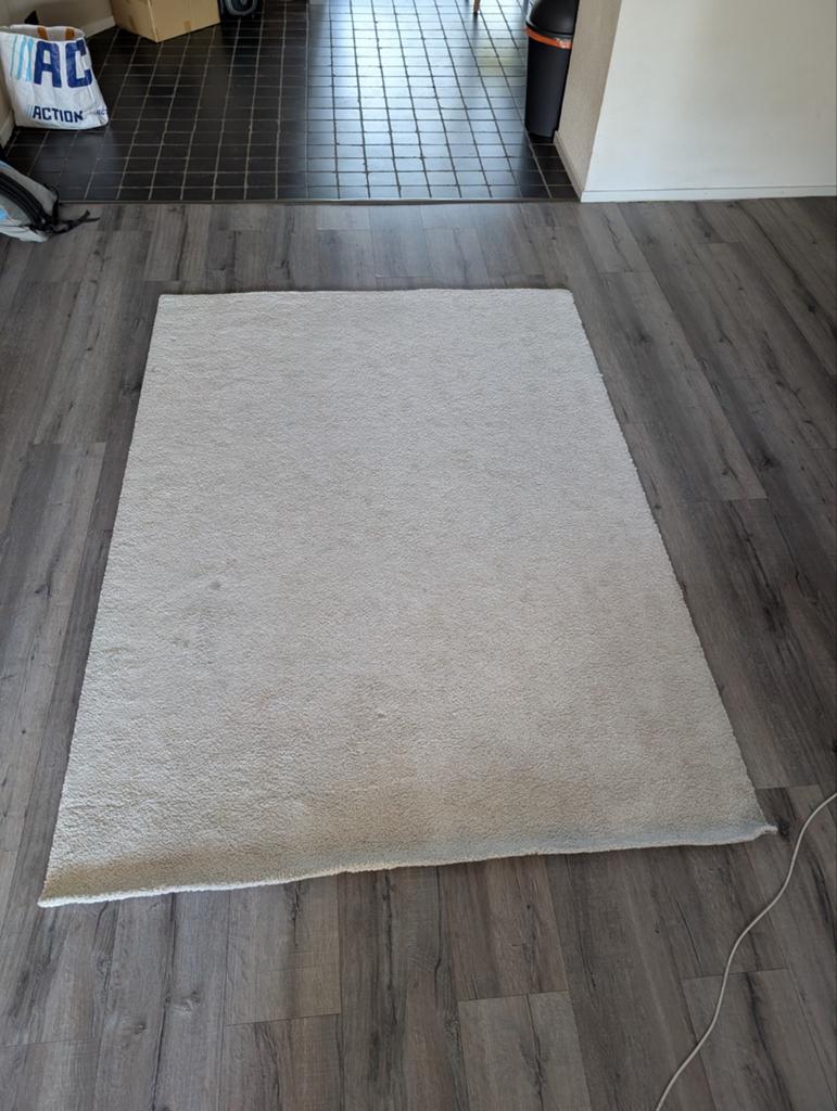 Tapijt Ikea Arende 160 x 230 Ecru / Creme, Ophalen, Gebruikt, 150 tot 200 cm, 200 cm of meer