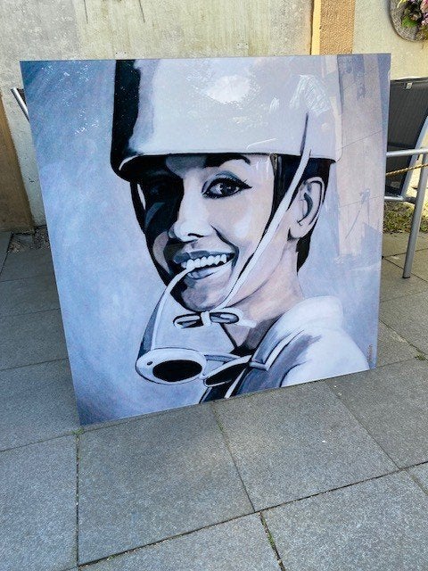 Kunststof schilderij van Audrey Hepburn, Ophalen, Kunststof, Portret