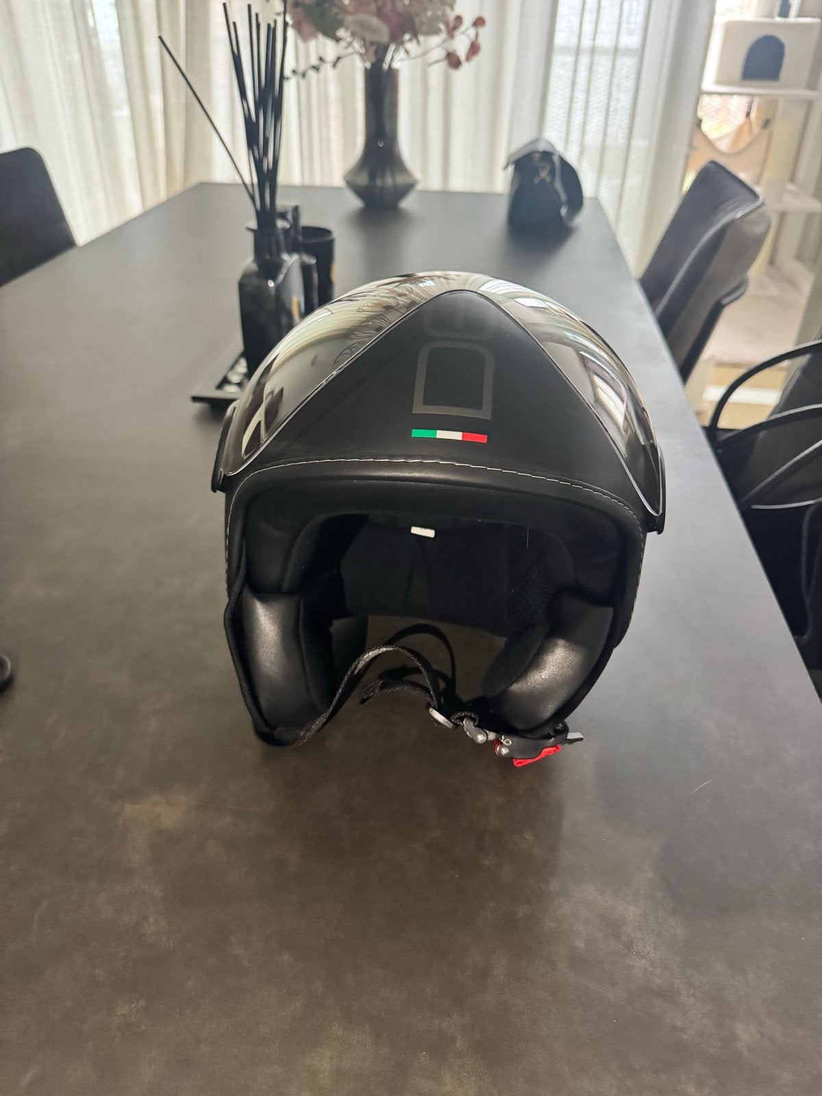 Zwarte Demm Fashion Scooterhelm Maat S (55-56), Ophalen of Verzenden, Zo goed als nieuw, Small