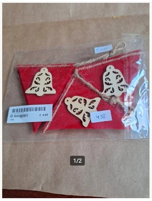 6 kerstvlaggetjes h, Diversen, Kerst, Onbekend, Nieuw, Ophalen of Verzenden, Onbekend