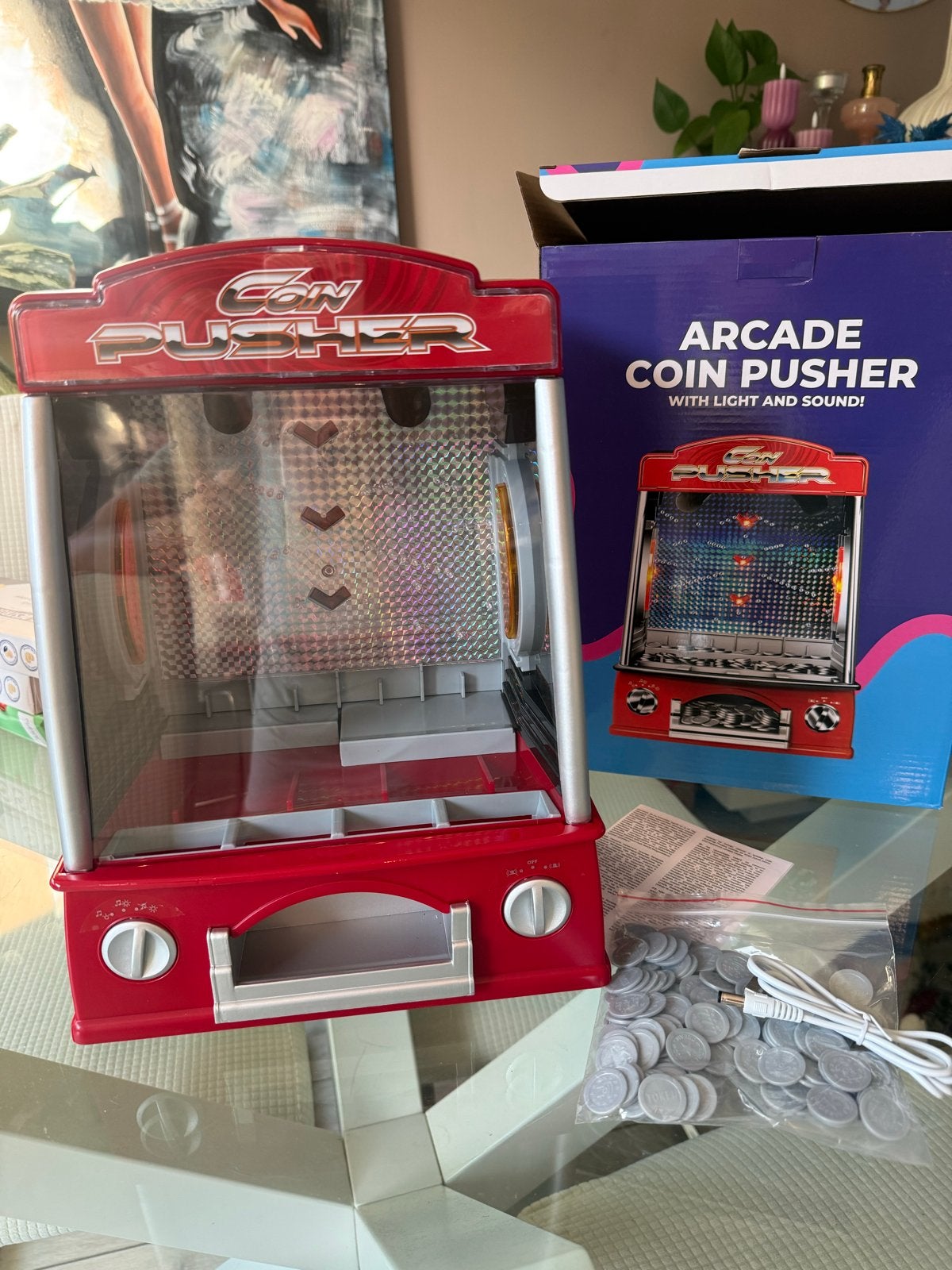 Nieuwe Arcade Coin Pusher Muntenschuiver met licht en geluid, Overige genres, 1 speler, Nieuw, Ophalen of Verzenden