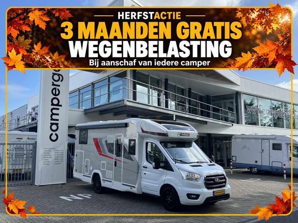 Challenger Graphite 337 GA ENKELE BEDDEN+HEFBED+FACE TO FACE, Caravans en Kamperen, Automaat, Ford, Vloeistofverwarming, 7 tot 8 meter