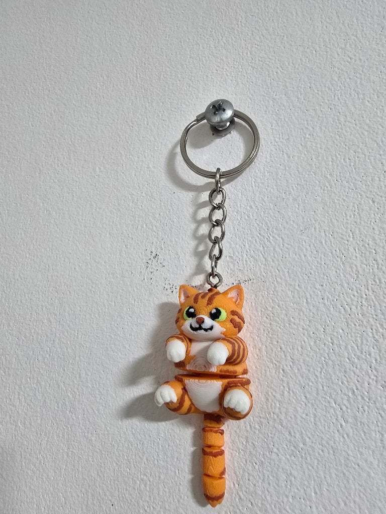 Sleutelhanger Oranje Kat 3d geprint, Ophalen of Verzenden, Nieuw, Dier of Natuur