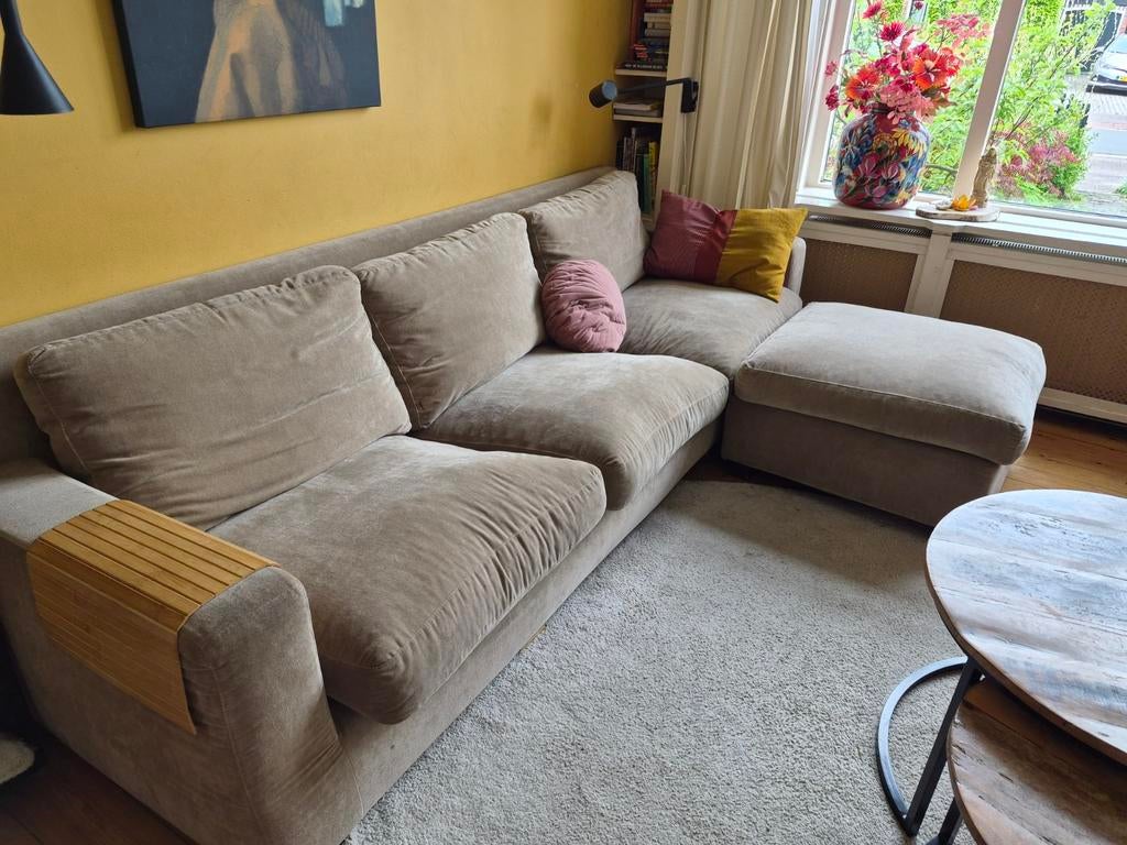 Comfortabele bank met hocker - 268x76x93 cm, Ophalen, Overige materialen, 250 tot 300 cm, Gebruikt