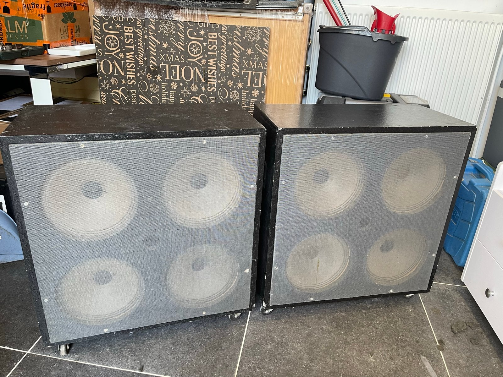 Rola  / Celestion speakerset met 4 woofers per speaker, Stereo speakers, Gebruikt, Geschikt voor surround/home cinema, Ophalen