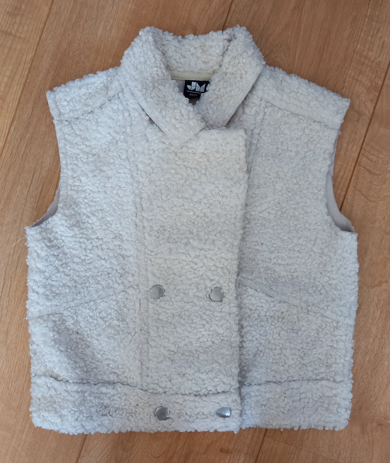 JM witte teddy bodywarmer maat 122/128, Kinderen en Baby's, Jongen of Meisje, Ophalen of Verzenden, Zo goed als nieuw, JM