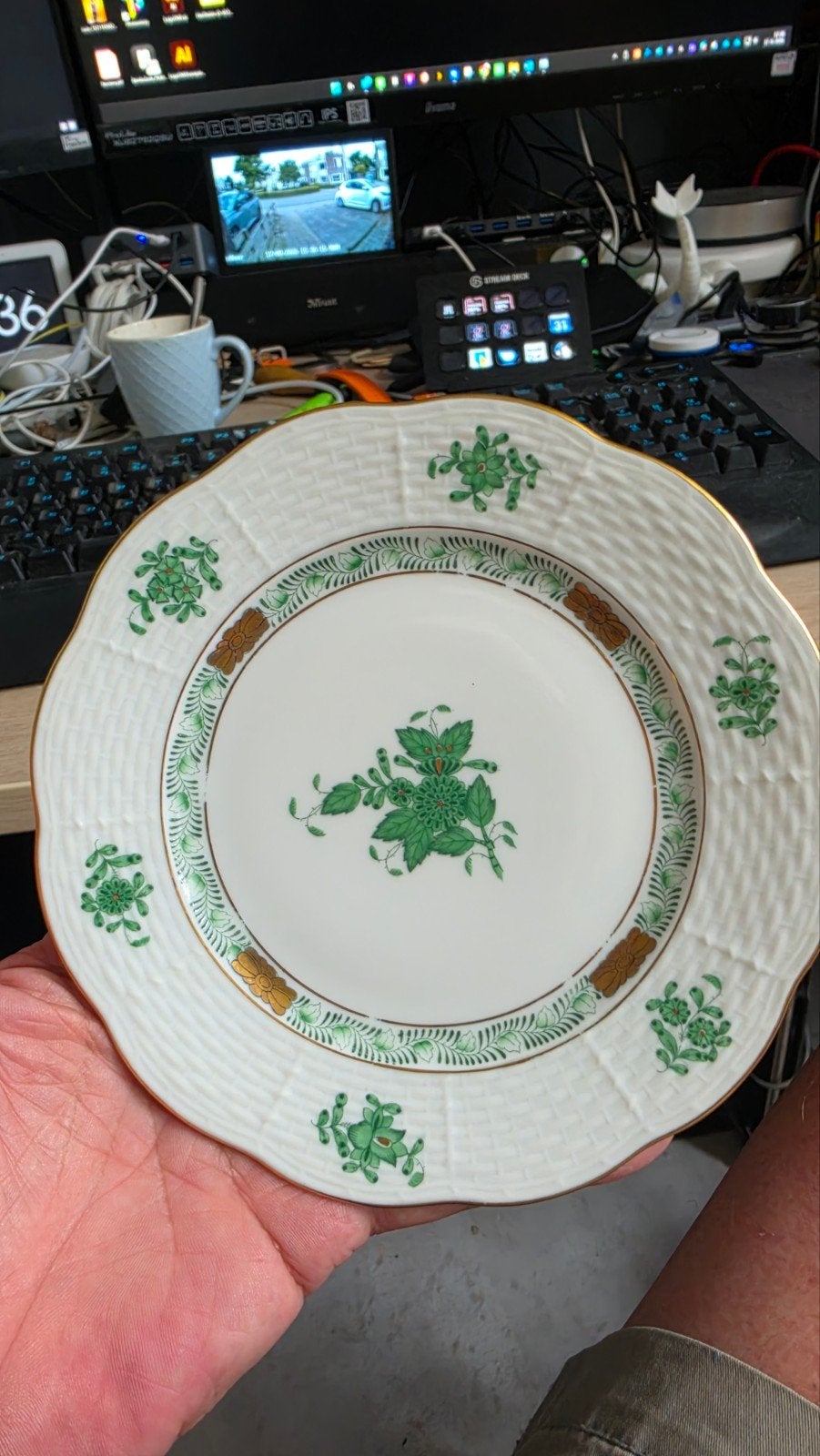 Set van 6 Herend porseleinen borden, handgeschilderd, Antiek en Kunst, Antiek | Porselein, Ophalen of Verzenden