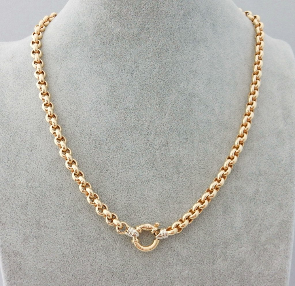 Zware 14 karaat Gouden Jasseron Ketting Jasseronschakel 49cm