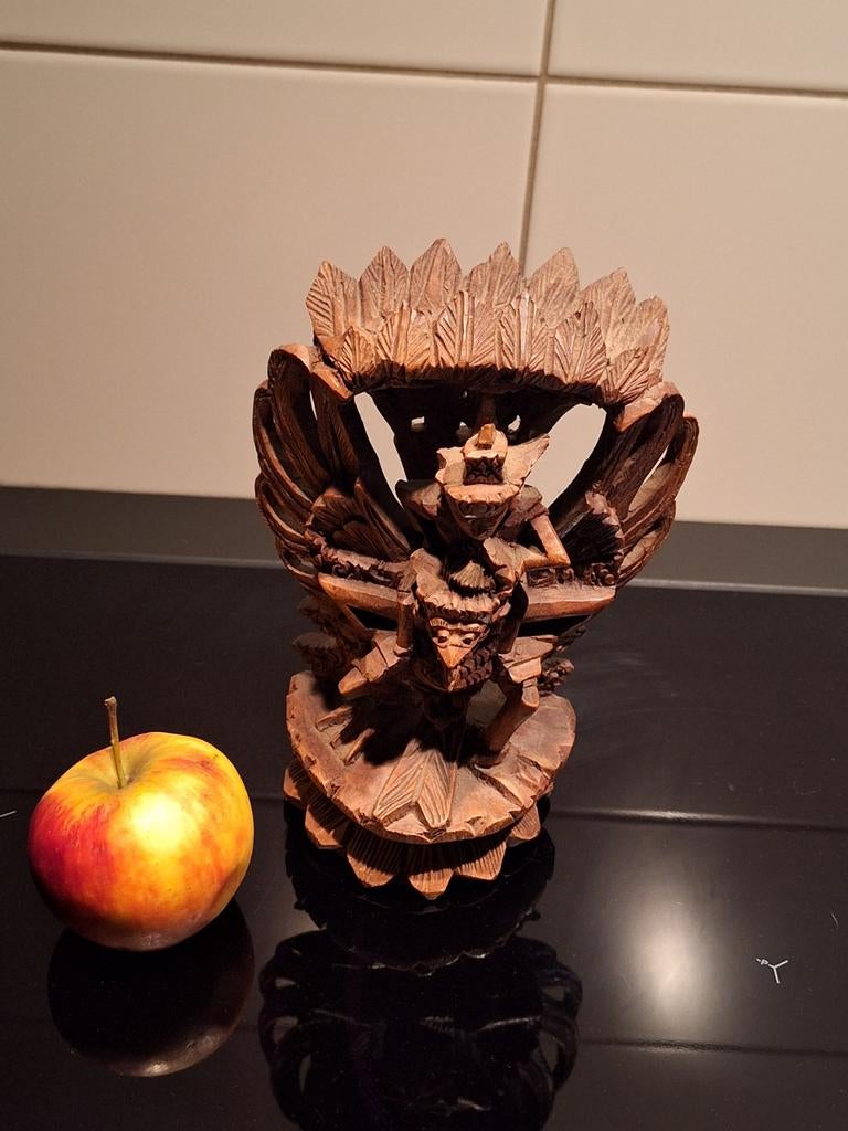 Houten Balinese Garuda Beeld - Handgesneden, Antiek en Kunst, Kunst | Beelden en Houtsnijwerken, Ophalen of Verzenden
