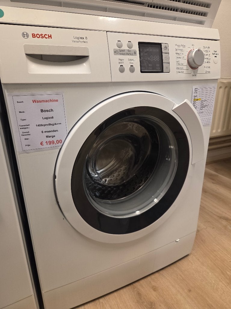 wasmachine - Bosch - 8kg - A+++, 1200 tot 1600 toeren, Nl-infocentrum-bosch@bshg.com, 8 tot 10 kg, Voorlader
