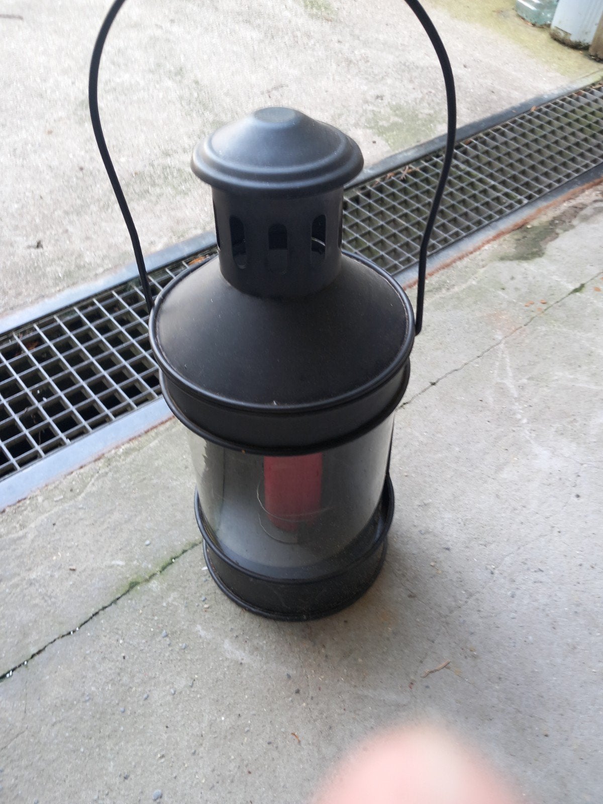 Zwart windlicht 55 cm hoog, Ophalen, Windlicht, Gebruikt, Zwart