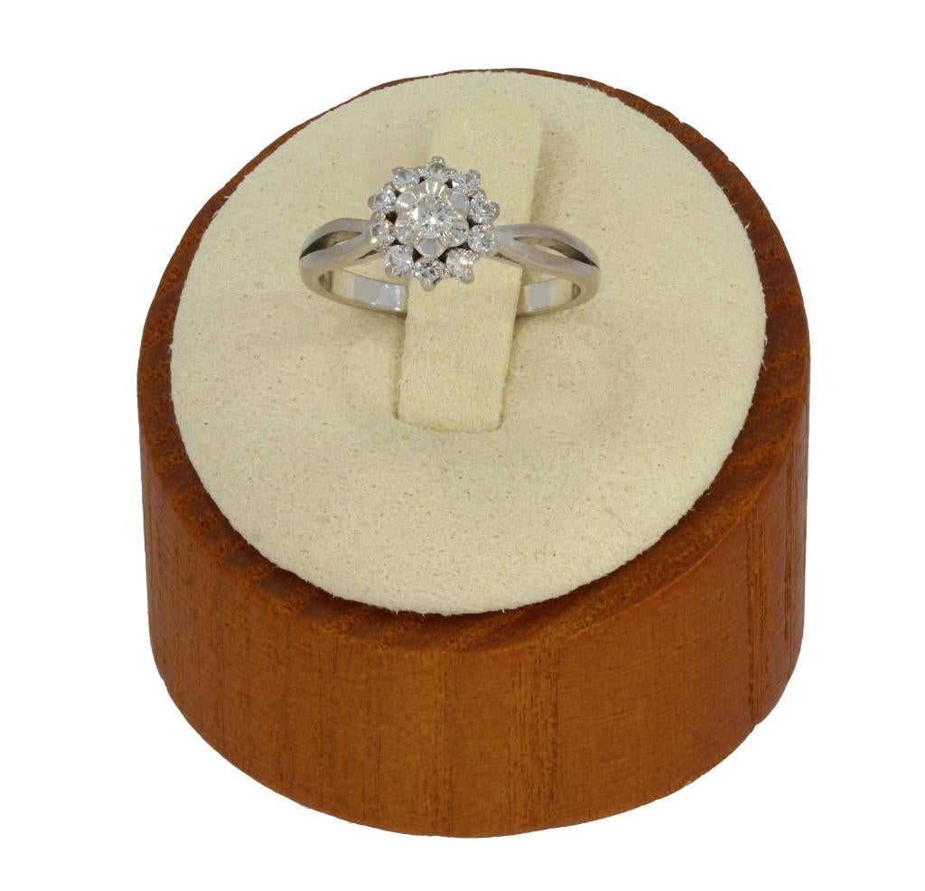 Diamanten 14k gouden luxe dames rozet ring fraai briljant, Voordeelsieraden, Verzenden, Met edelsteen, Dame