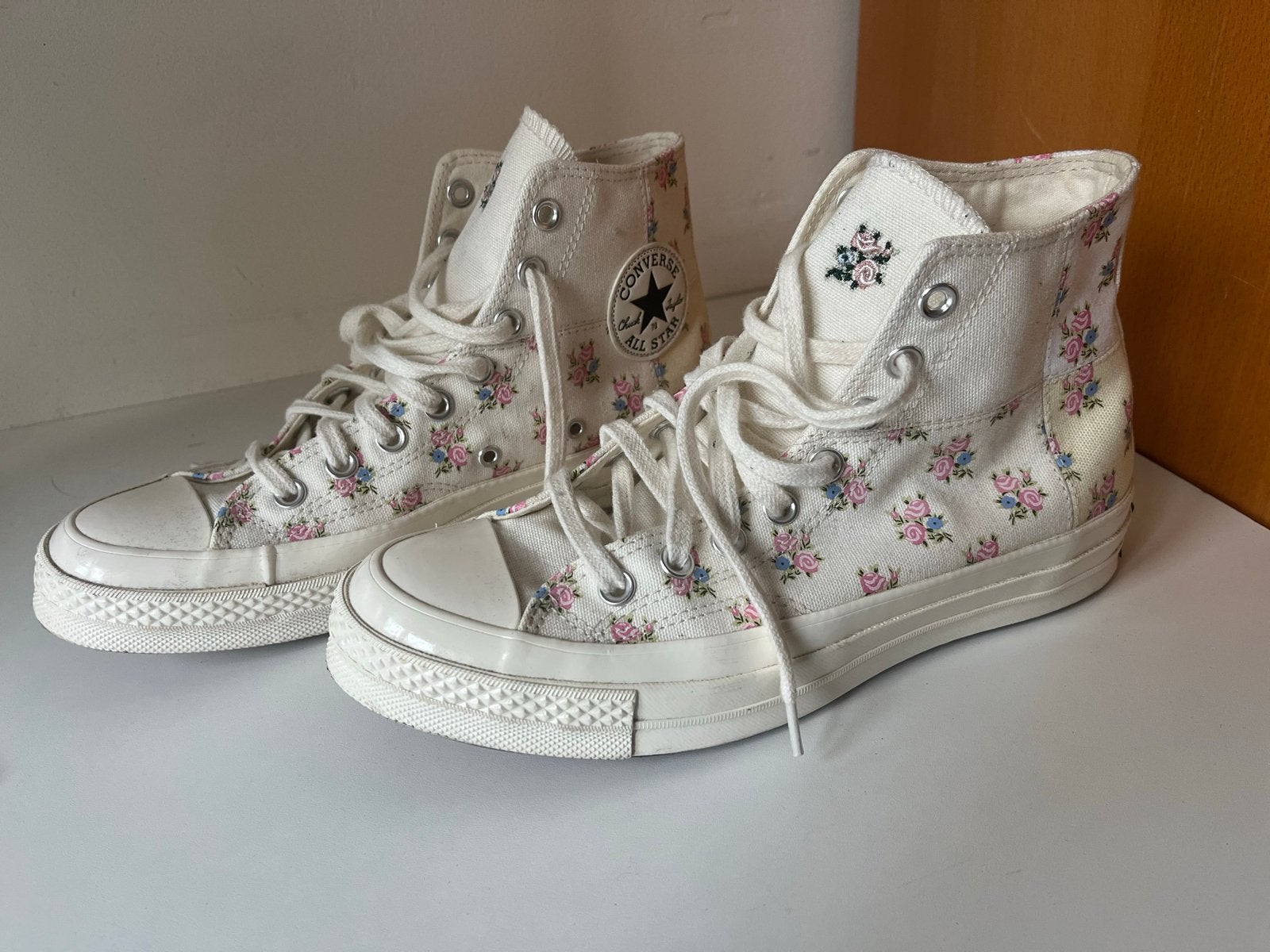 Converse All Star Chuck 70 Hi Floral Bloem Sneakers Maat 40, Ophalen of Verzenden, Zo goed als nieuw, Wit, Sneakers of Gympen