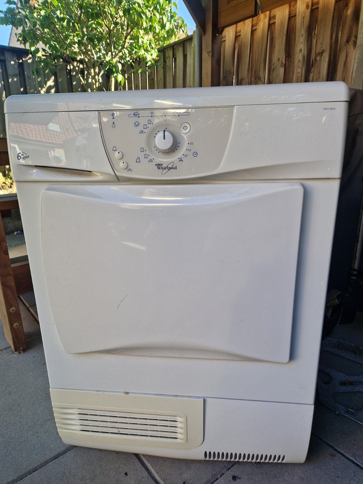 Whirlpool AWZ 8812 Condensdroger - 6th Sense Technologie, Ophalen, 6 tot 8 kg, Gebruikt, Voorlader