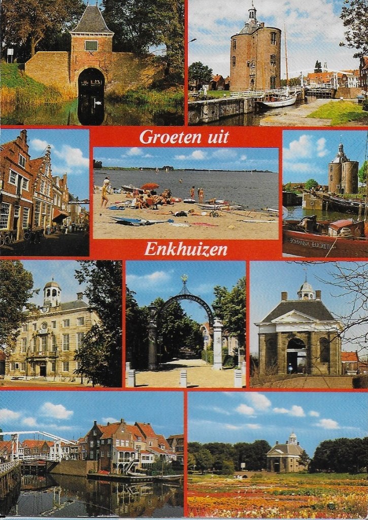 Enkhuizen Gelopen ansichtkaart ( 4279 ), Ophalen of Verzenden, 1980 tot heden, Gelopen, Noord-Holland