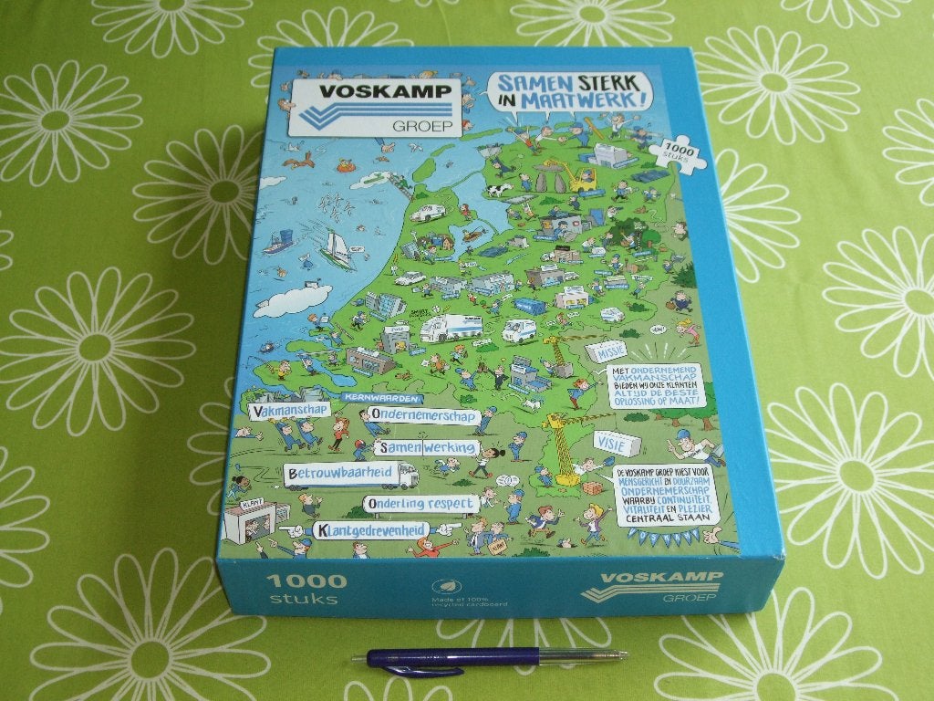 Voskamp groep puzzel - nieuw in gesealde zak - 1000 stukjes, Ophalen of Verzenden, 500 t/m 1500 stukjes, Zo goed als nieuw, Legpuzzel