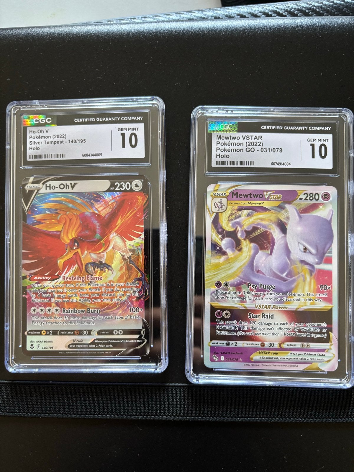4 Pokémon Slabs: Ho-Oh V, Mewtwo V, Typhlosion, Mewtwo ex, Hobby en Vrije tijd, Verzamelkaartspellen | Pokémon, Ophalen of Verzenden