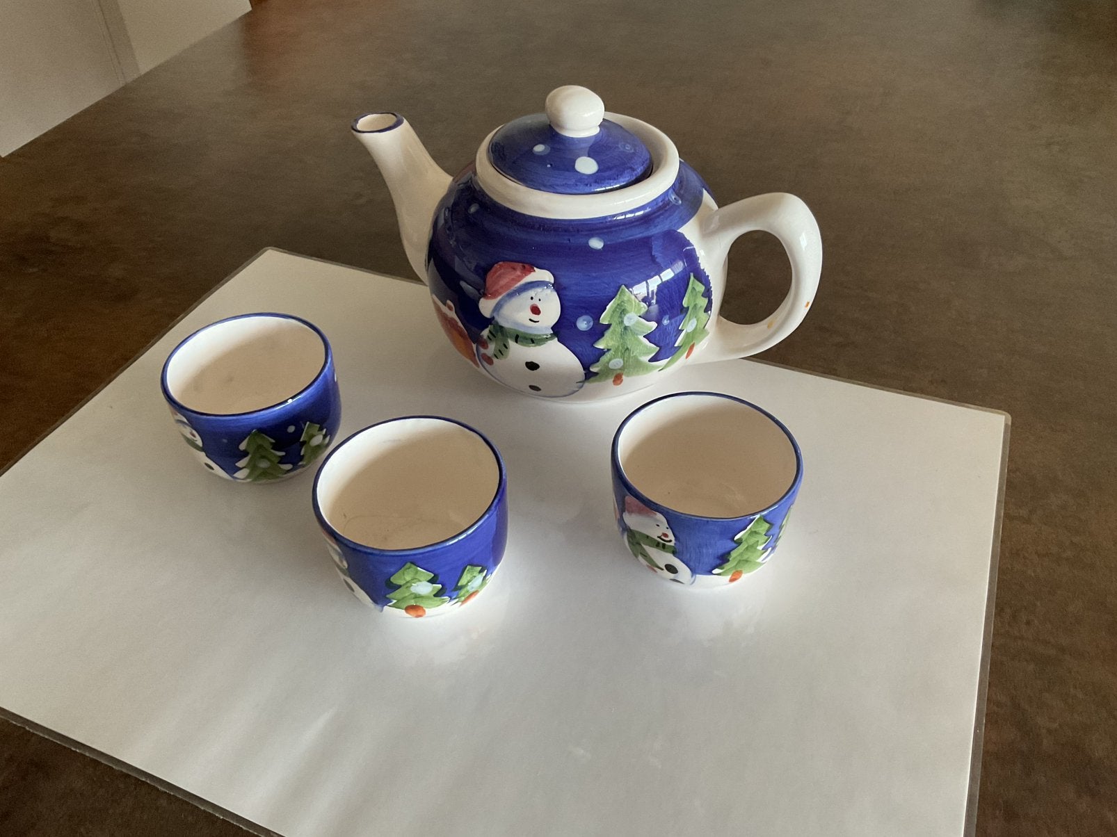 Kerst theepot met 3 bekers, Diversen, Kerst, Ophalen of Verzenden, Zo goed als nieuw