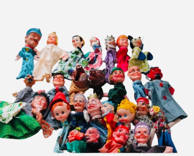 26 oude tot zeer oude unieke poppenkast poppen, Verzenden, Gebruikt, Pop