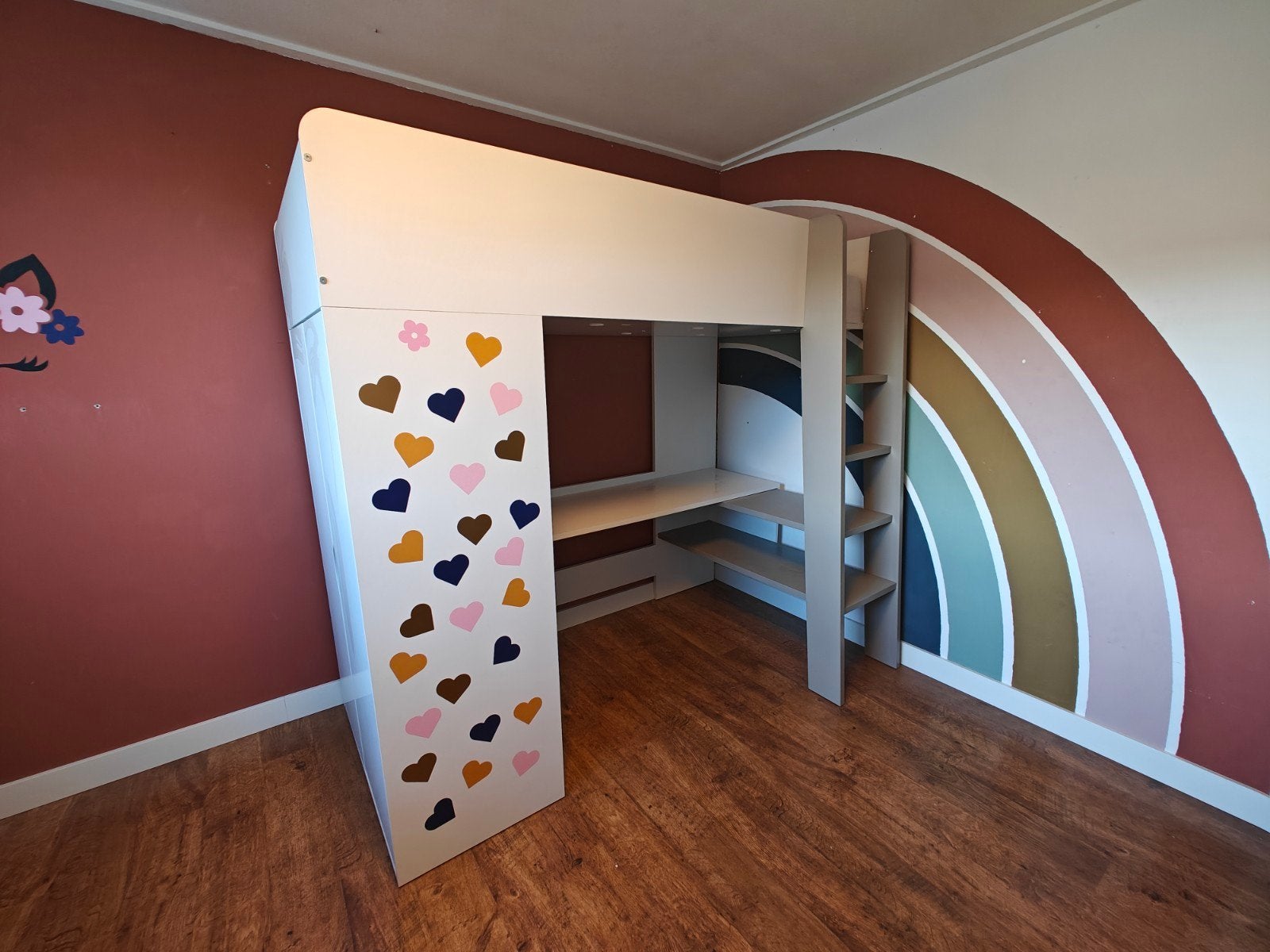 Petite Amélie Ombre Hoogslaper + Bureau + Kledingkast, Ophalen, Gebruikt, Hoogslaper