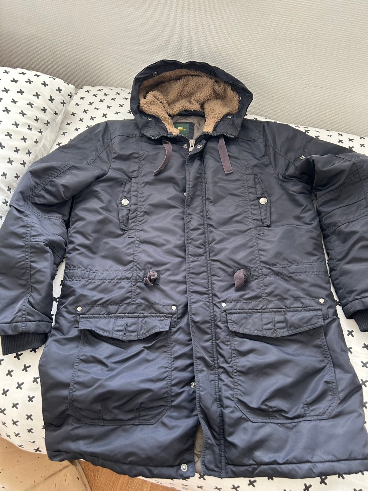 Blauwe winterjas maat XL, Kleding | Heren, Jassen | Winter, Ophalen of Verzenden, Gedragen, Maat 56/58 (XL), Blauw