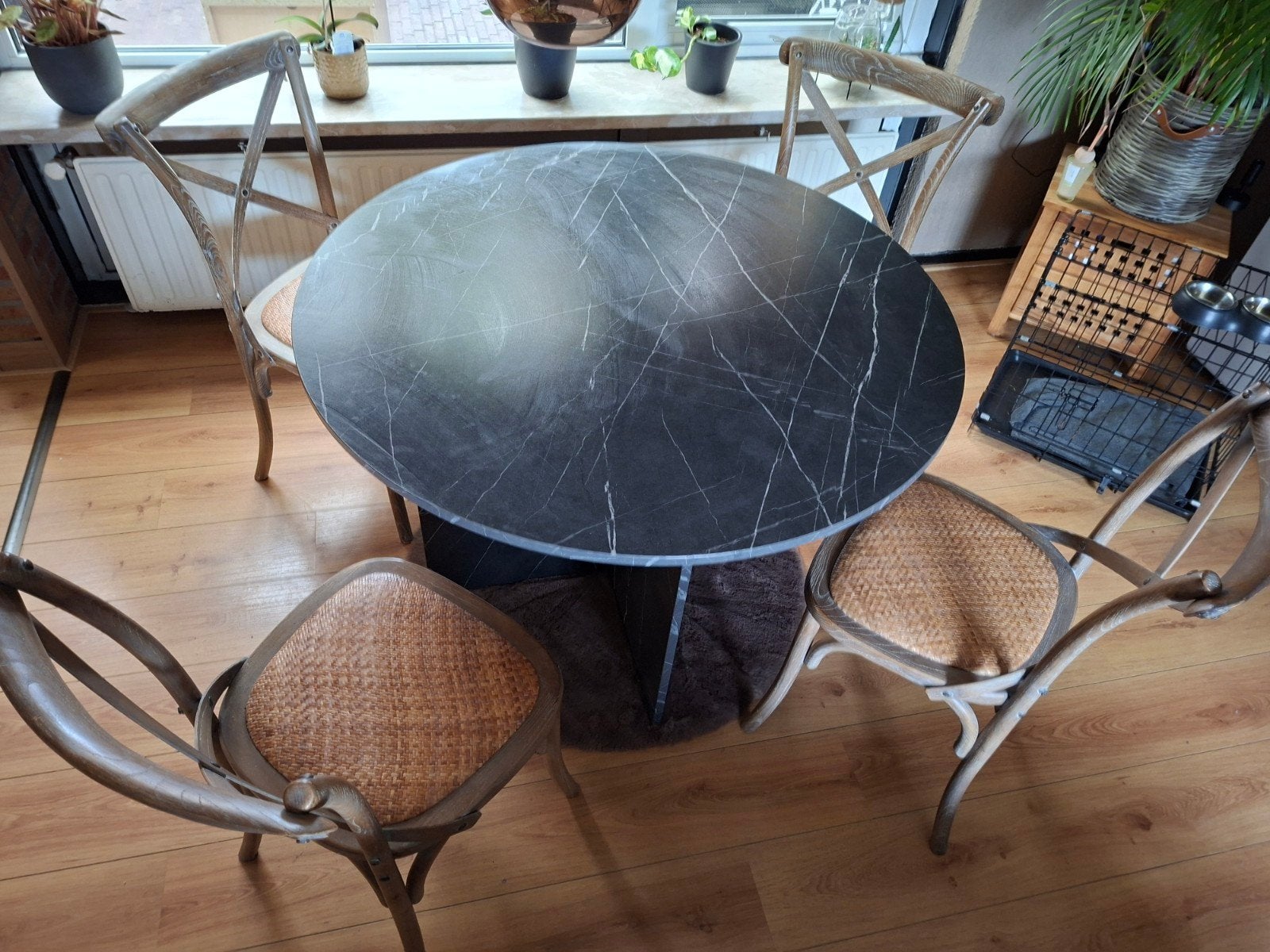 ronde eettafel met stoelen, Tuin en Terras, Ophalen, Eettafel