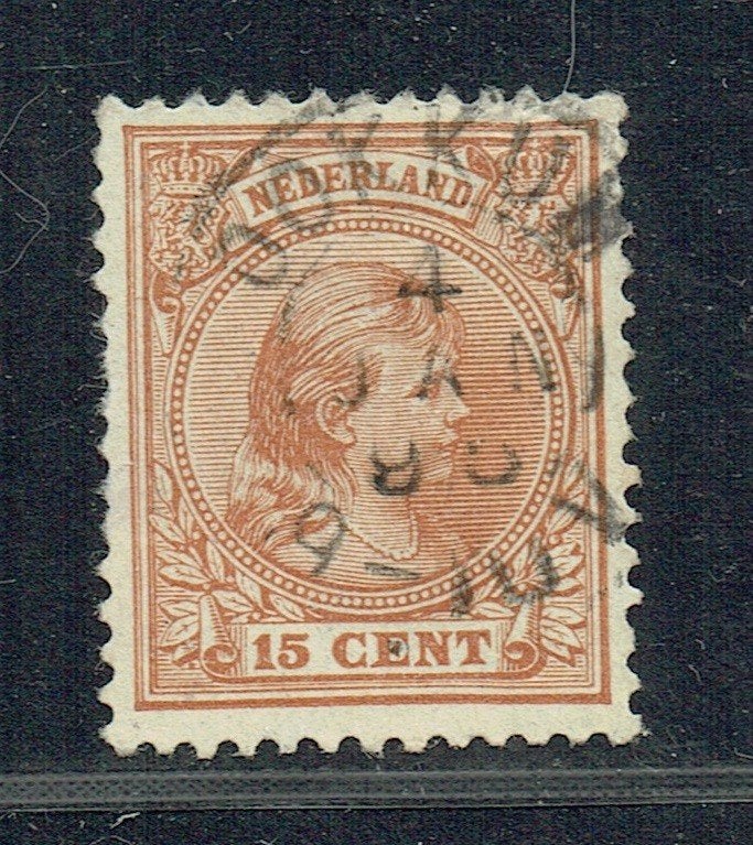 Nederland 1891 nr 39 Prinses Wilhelmina DOKKUM, Verzenden, Gestempeld, Koningshuis