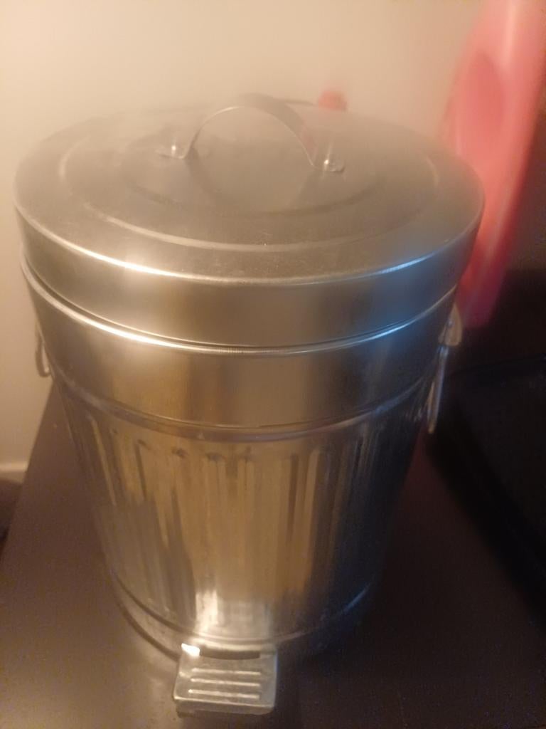 Metalen pedaalemmer - 20 liter, Gebruikt, Met pedaal, 50 tot 75 cm, Ophalen of Verzenden