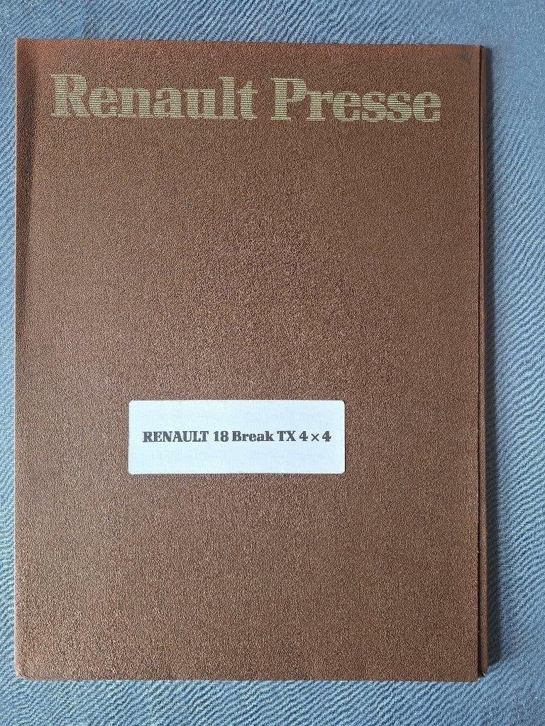 Pers info RENAULT 18 Break TX 4x4 - 1984 Frans., Verzenden, Zo goed als nieuw, Renault