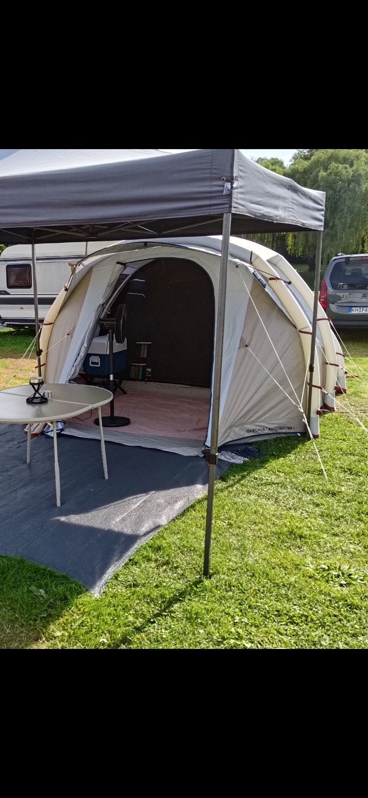 Opblaasbare tent 4 personen, Air Seconds 4.1 Fresh & Black, Caravans en Kamperen, Ophalen, Zo goed als nieuw, Tot en met 4