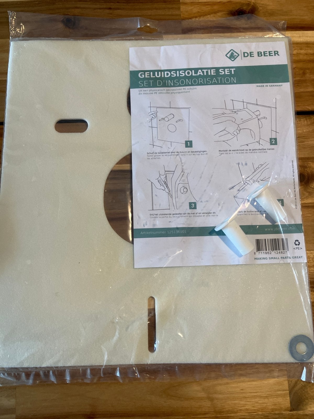 De Beer Geluidsisolatie Set voor Toilet/Wastafel (nieuw), Minder dan 4 cm, Overige materialen, Ophalen of Verzenden, Zo goed als nieuw
