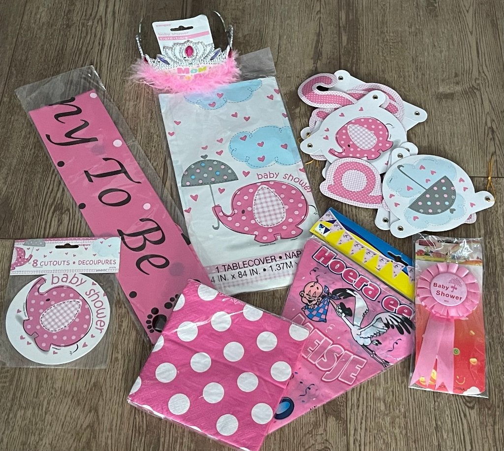 Babyshower pakket roze op = op, Versiering, ., Pijnacker, Nieuw