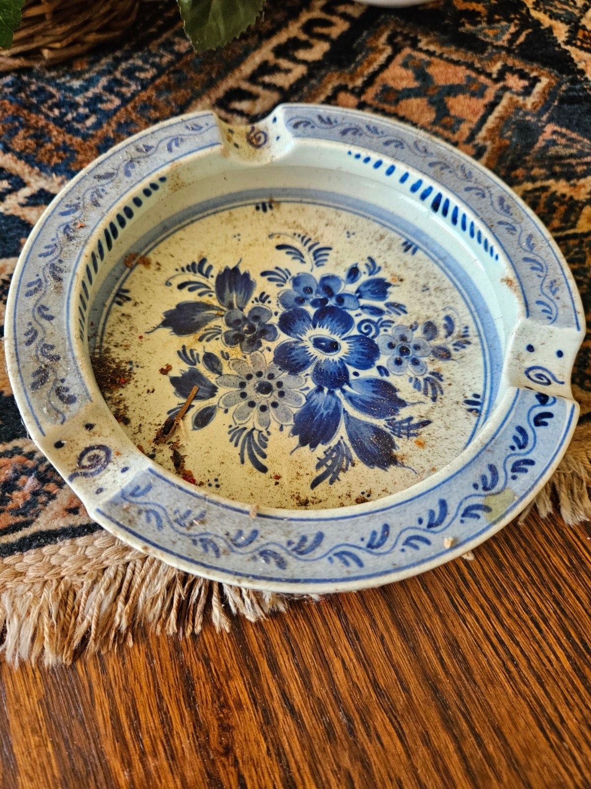 delfts blauwe asbak, Ophalen