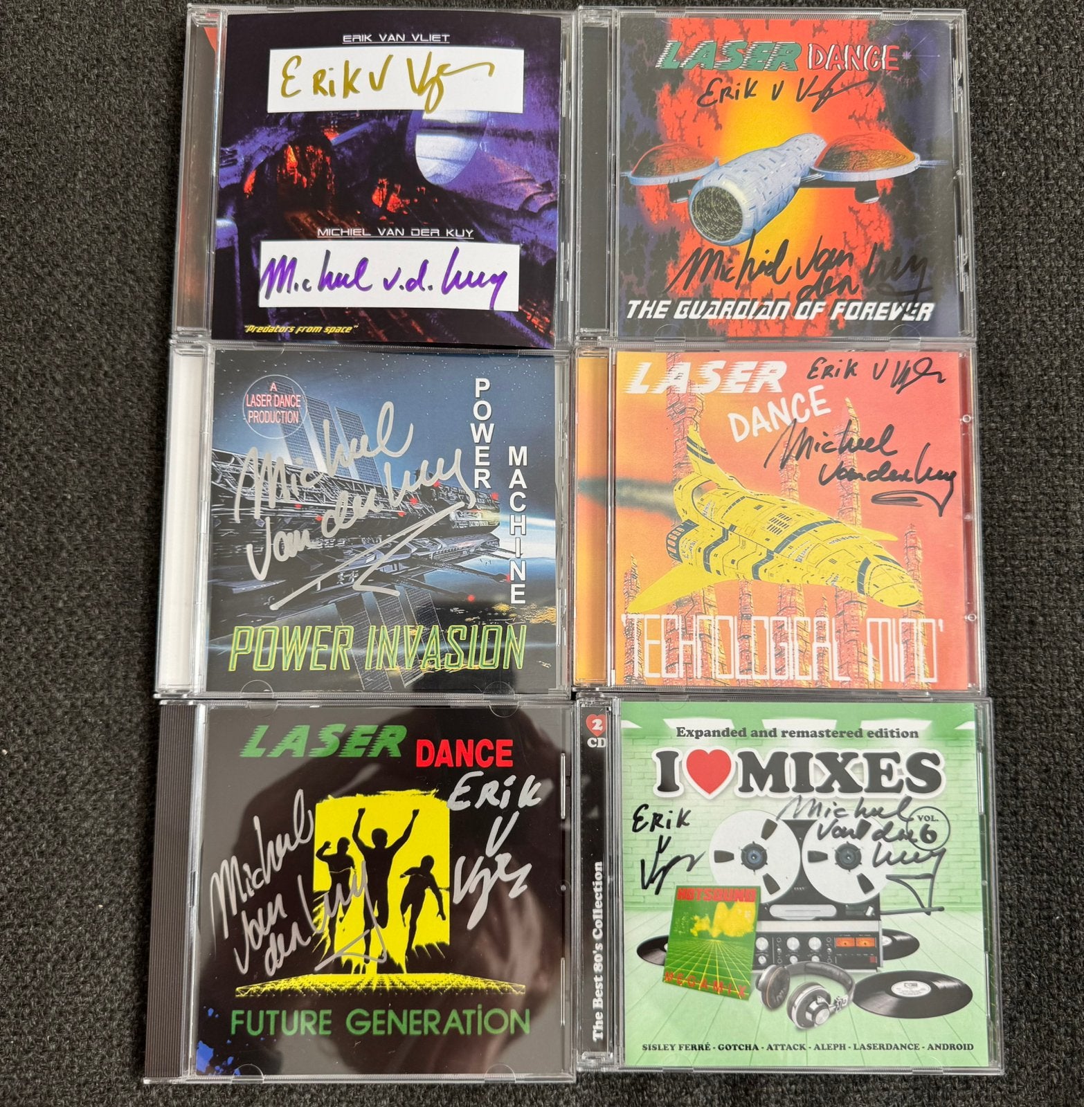 6 getekende Laser Dance cdMichiel vd Kuy&Erik van Vliet Cd’s, Ophalen of Verzenden, Nieuw in verpakking, Verzamelalbum, Gesigneerd