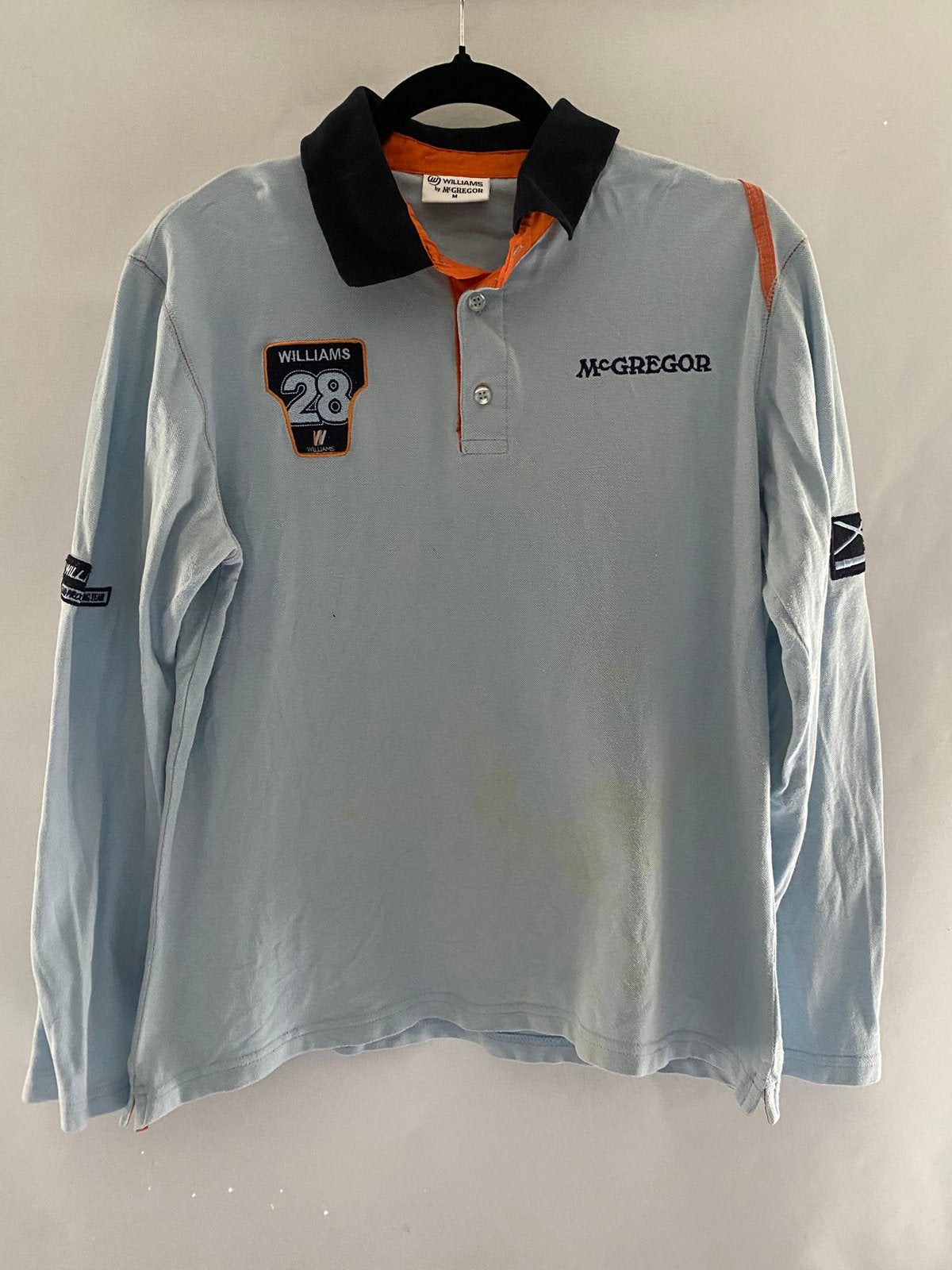 McGregor x Williams F1 longsleeve polo | M | Zeldzaam, Kleding | Heren, Ophalen of Verzenden, Gedragen, Maat 48/50 (M), Blauw