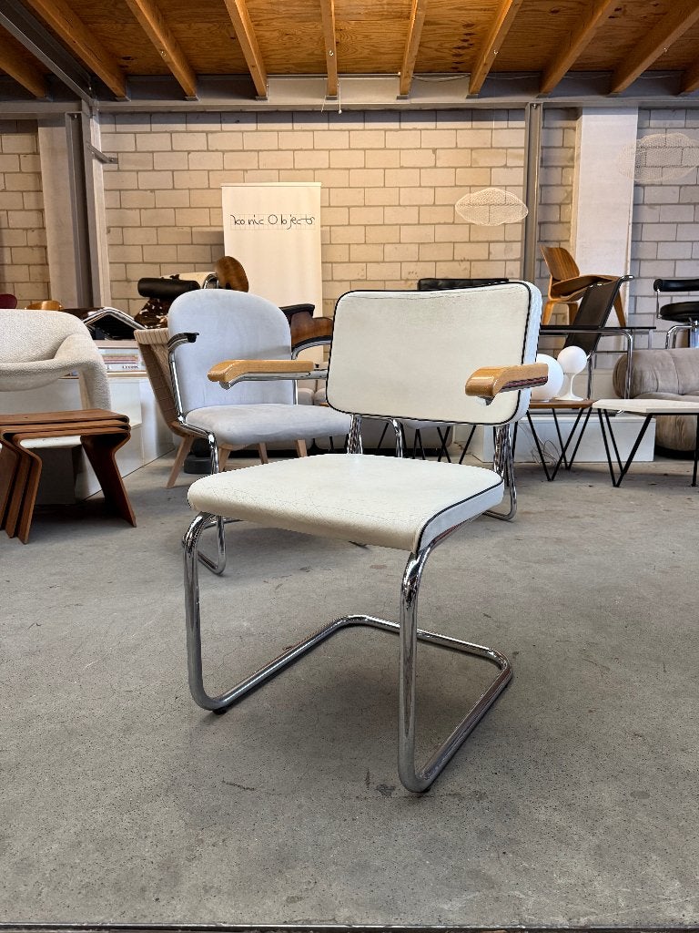 Thonet S 64 PV sledestoel by Marcel Breuer, Huis en Inrichting, Stoelen, Ophalen, Gebruikt, Wit, Vintage