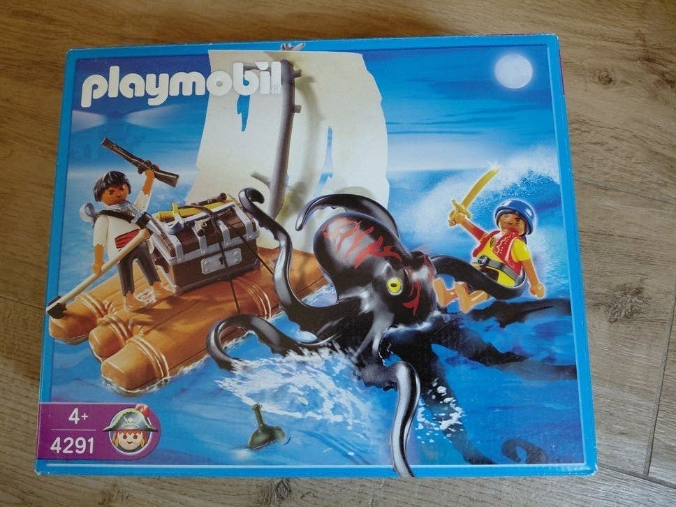 Playmobil 4291 Vlot met Reuzeninktvis, Pirates, Complete set, Ophalen of Verzenden, Zo goed als nieuw