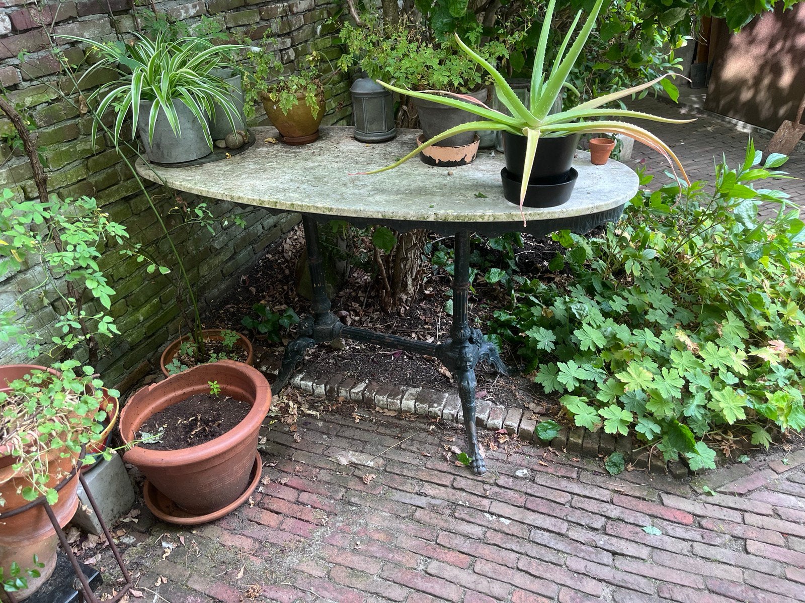 Tuintafel, Ophalen of Verzenden, Gebruikt, Ovaal, Overige materialen