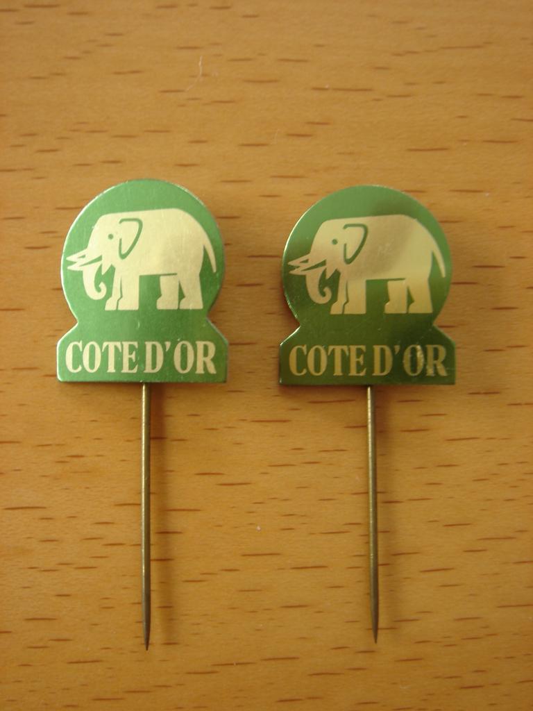 2 Spelden Cote d’Or - Olifant, Ophalen of Verzenden, Gebruikt, Merk, Speldje of Pin