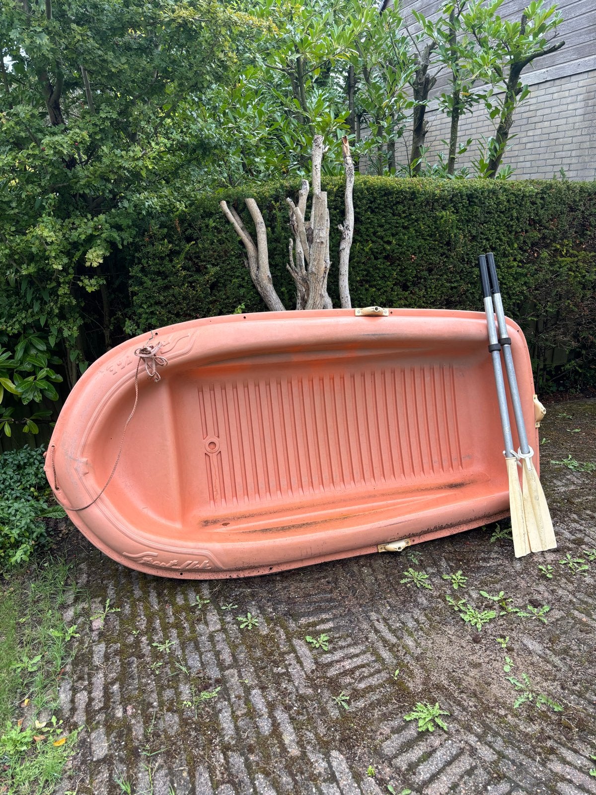Sportyak oranje polyester roeiboot met roeispanen, Watersport en Boten, Roeiboten, Ophalen, Kunststof, Gebruikt, Met roeispanen of peddels