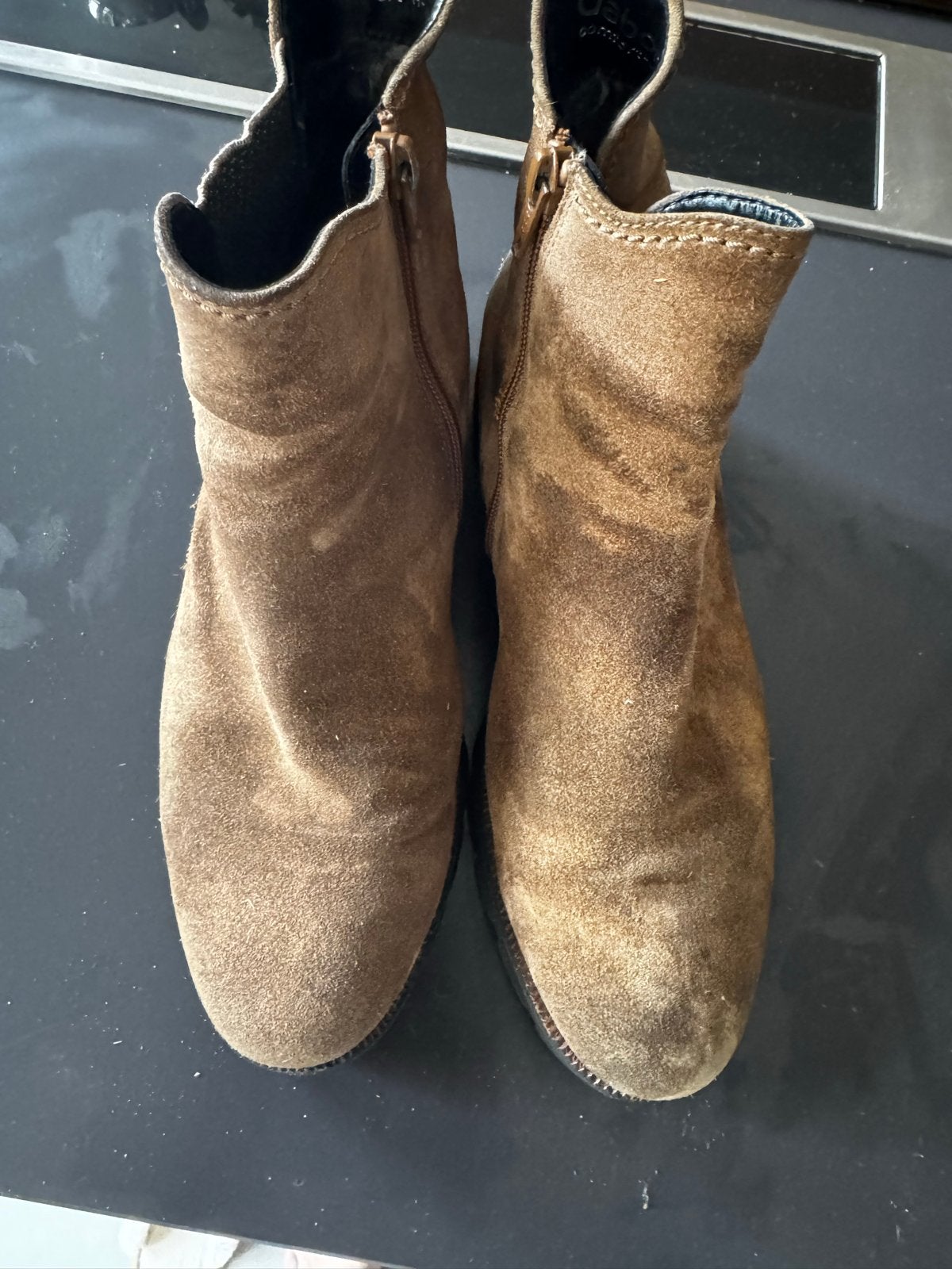 Gabor Comfort-H suède enkellaarzen - Maat 39 (UK 6), Kleding | Dames, Bruin, Lage of Enkellaarzen, Ophalen of Verzenden, Gedragen