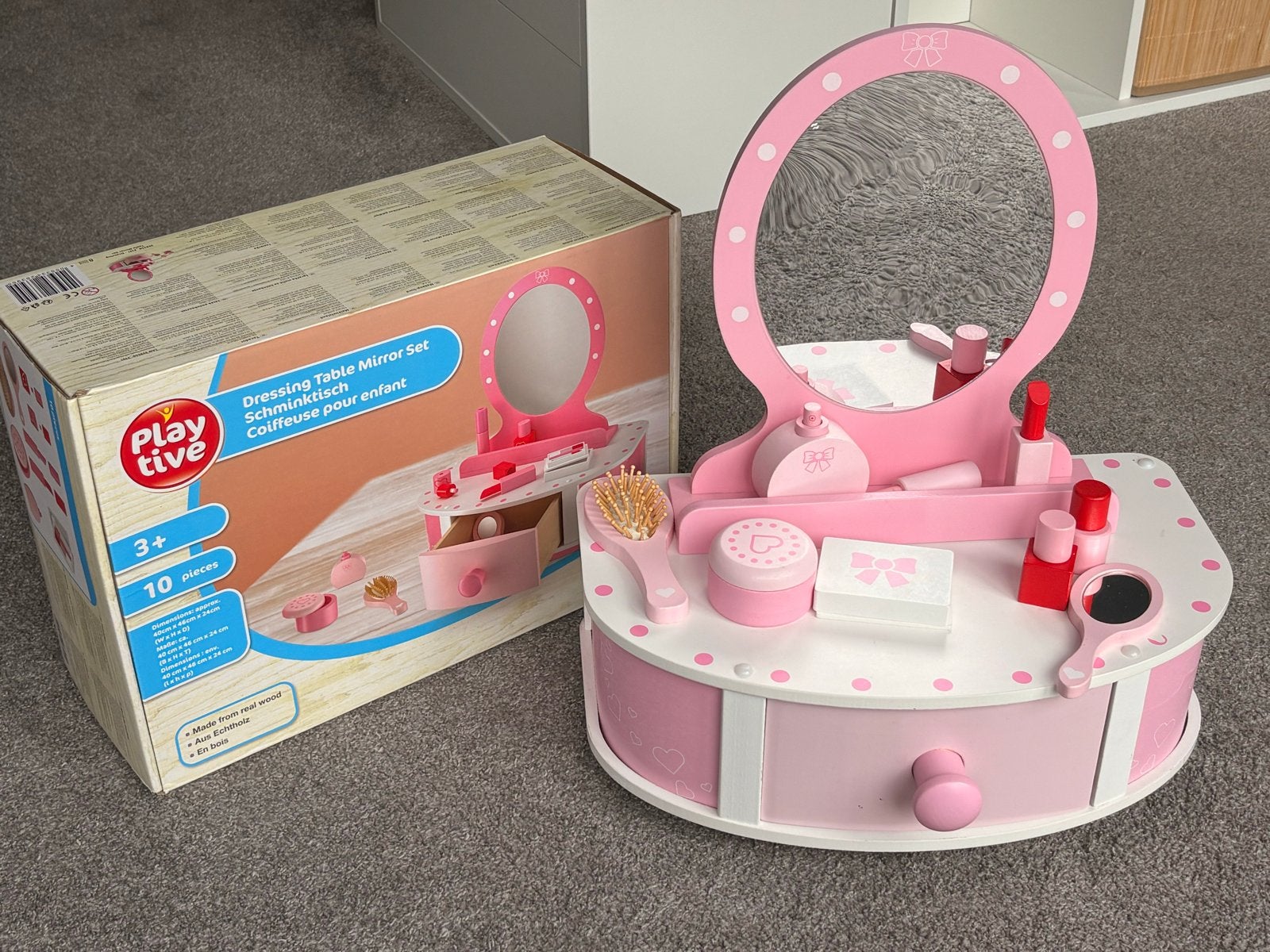 Playtive Houten kaptafel en accesoires, incl doos, Ophalen of Verzenden, Zo goed als nieuw, Overige typen