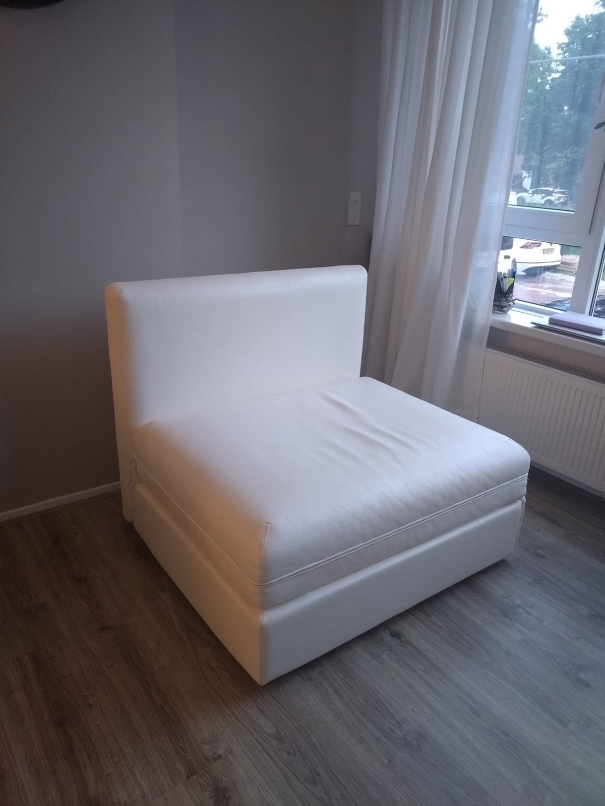 Ikea Vallentuna slaapbank, Huis en Inrichting, Ophalen, Wit, Tweepersoons, 190 cm of minder