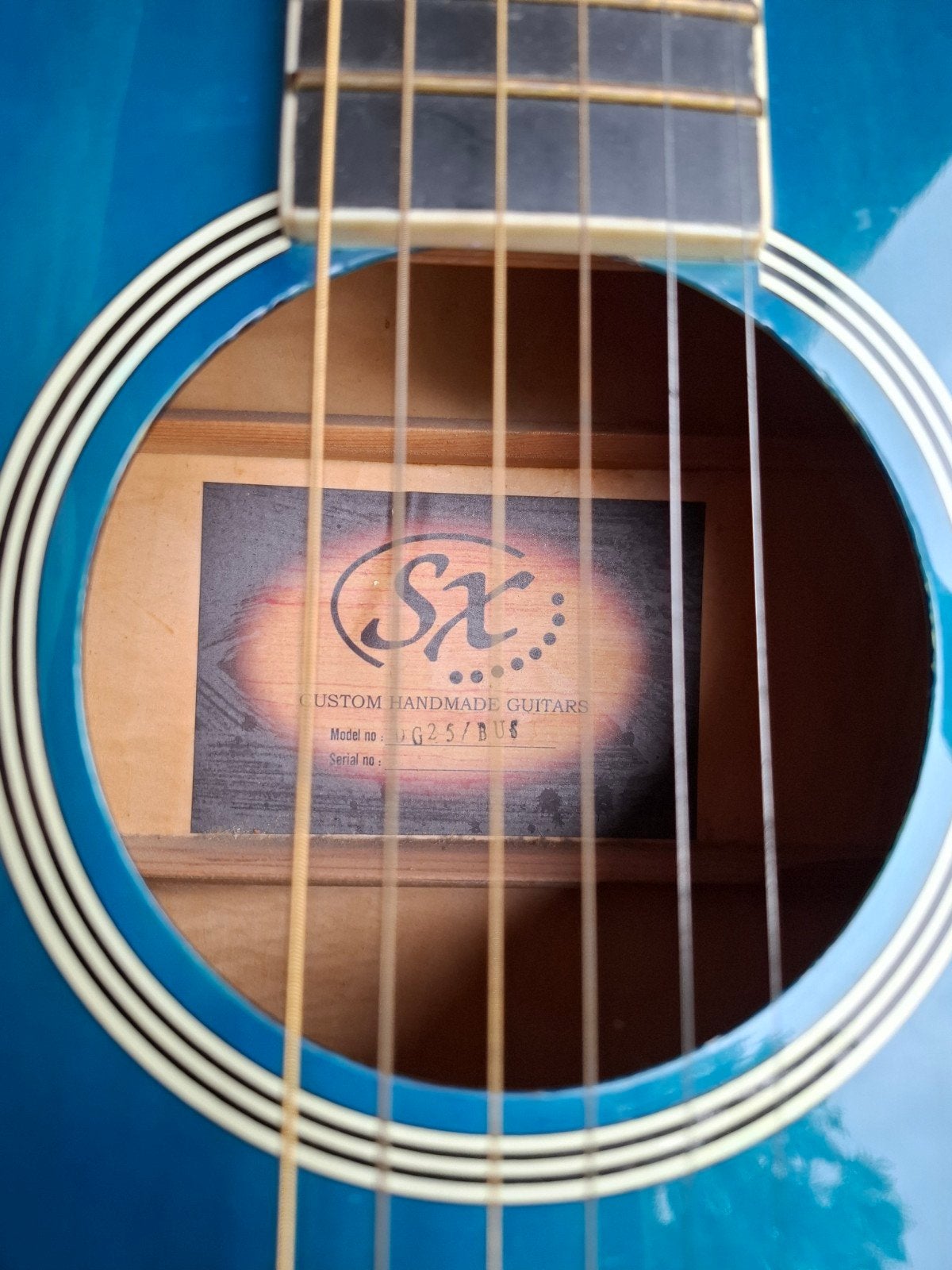 SX Western gitaar - Blauw (Model: WG25/BUS), Muziek en Instrumenten, Ophalen, Gebruikt, Western- of Steelstringgitaar