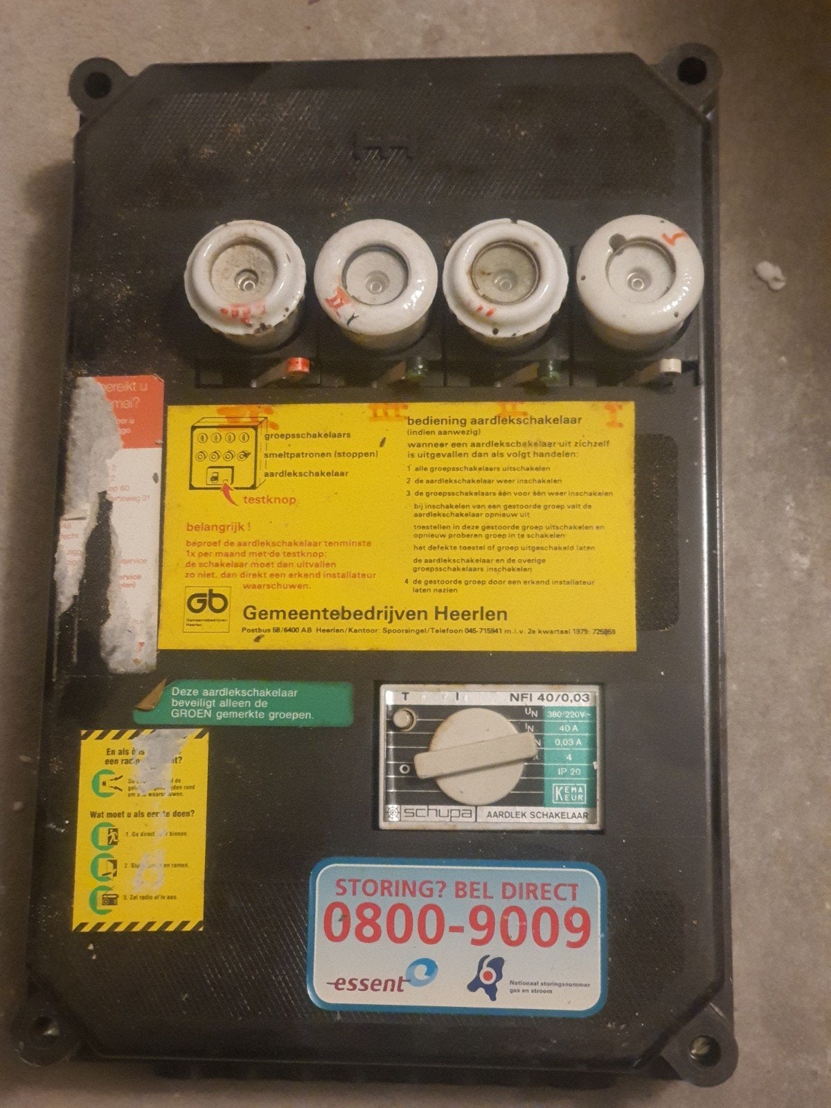 Schupa aardlekschakelaar NFI 40/0,03 met zekeringen, Ophalen of Verzenden, Gebruikt, Overige merken, Aardlekschakelaar
