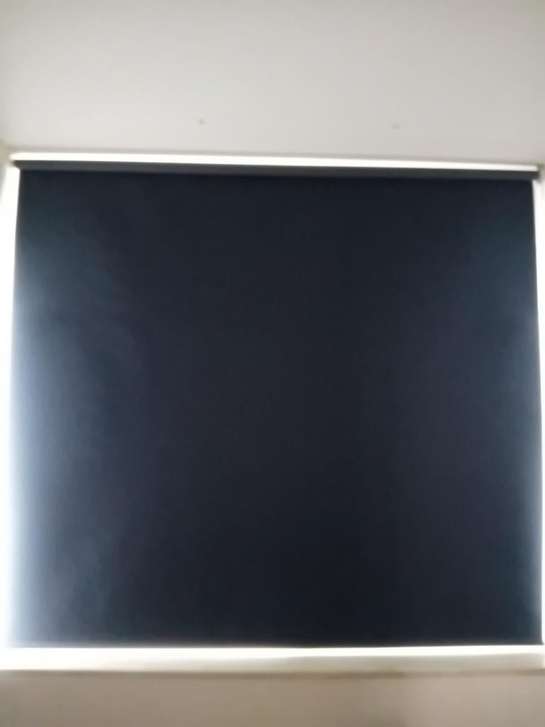 Verduisterd rolgordijn blauw, Ophalen, Gebruikt, Blauw, 150 tot 200 cm