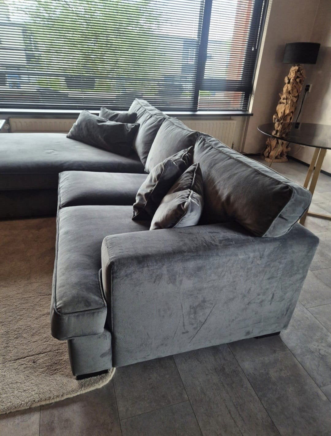 Rofra Home velvet bankstel met chaise longue, Ophalen, Vierpersoons of meer, Stof