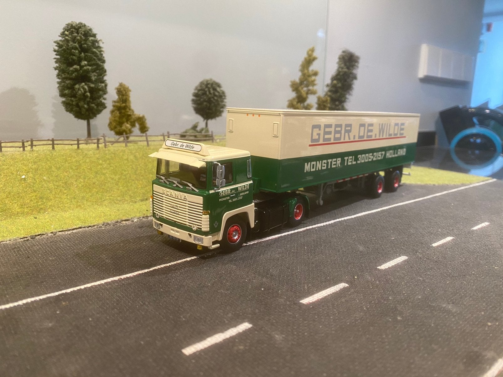 Scania 140 met oplegger van De Wilde, Ophalen of Verzenden, Zo goed als nieuw, Bus of Vrachtwagen, Tekno