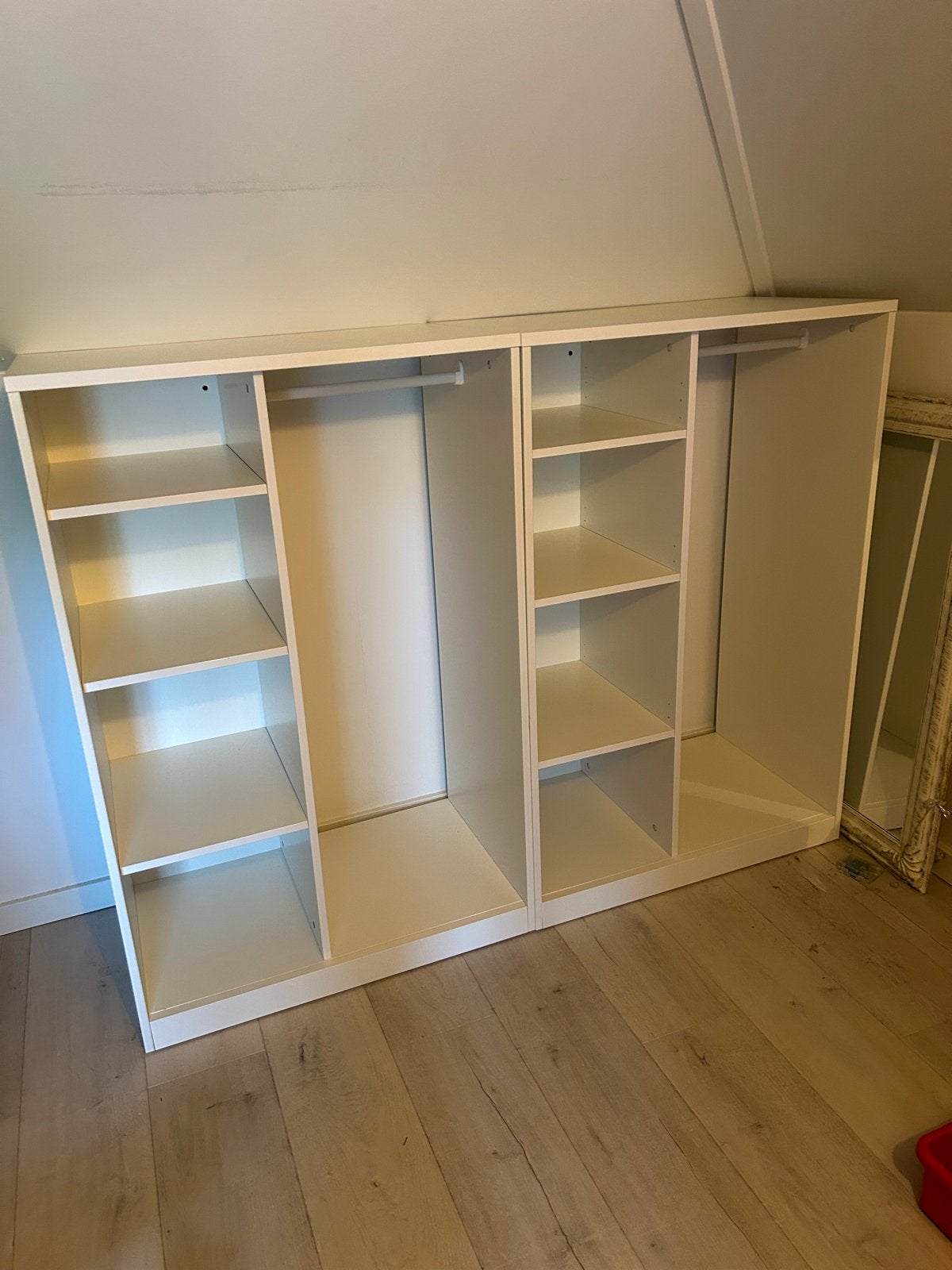 IKEA SYVDE Open kledingkast - Wit, 2 stuks, Ophalen, Met plank(en), Gebruikt, 100 tot 150 cm