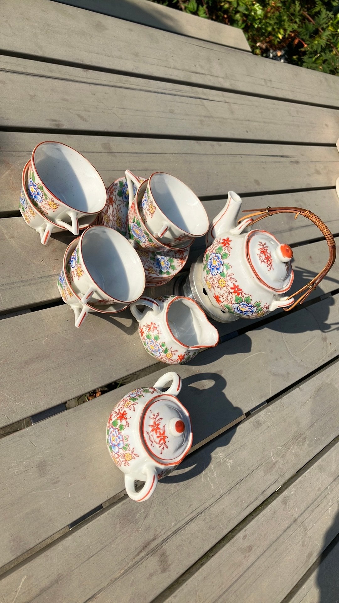 Vintage chinees theeserviesje, compleet, Antiek en Kunst, Ophalen